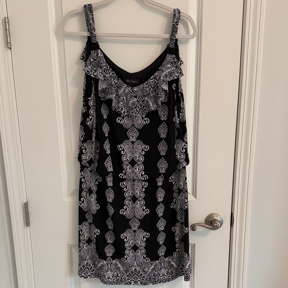 White House Black Market Monochrome Paisley Dress